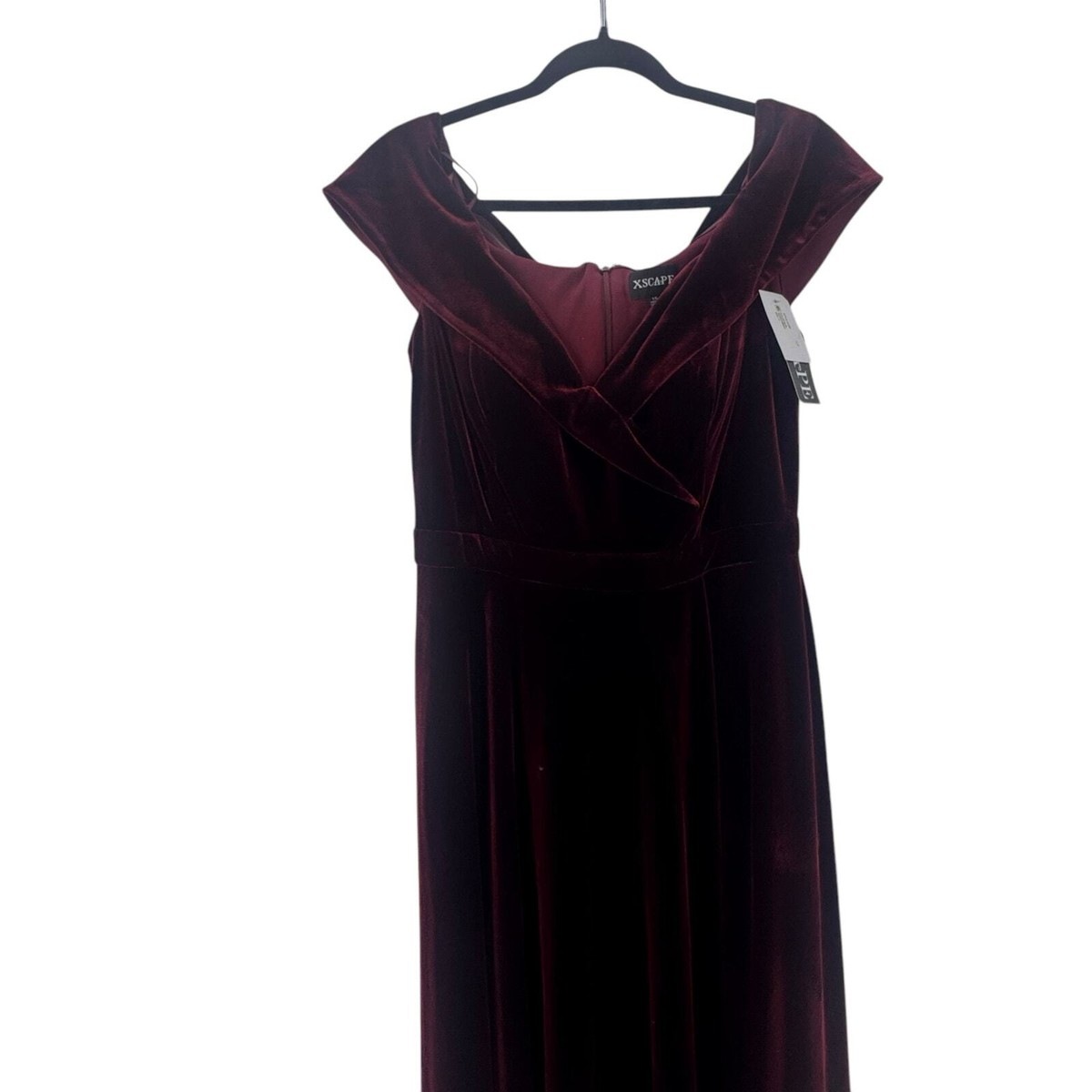 xscape burgundy velvet dress New Collection  Xscape Women's Long-Sleeve Front-Slit Velvet Gown