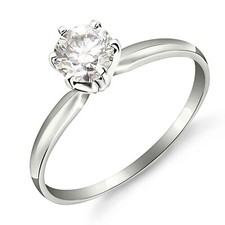 18K. GOLD SOLITAIRE RING WITH 0.50 CT. NATURAL DIAMOND (White Gold)