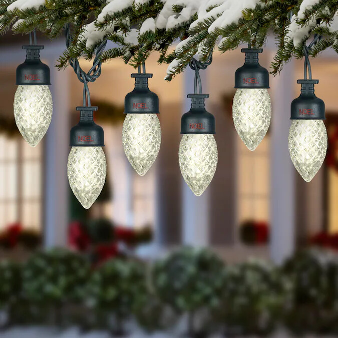 Gemmy Lightshow 10 Count C9 90 Diamond Sparkle Warm White LED Christmas