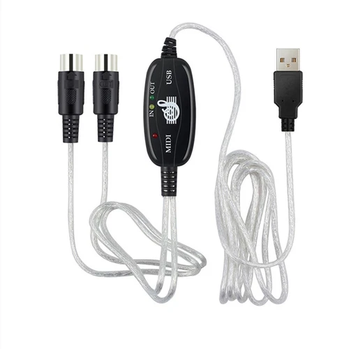 2m USB IN-OUT MIDI Interface Converter Cable PC to Music Keyboard Adapter Cord