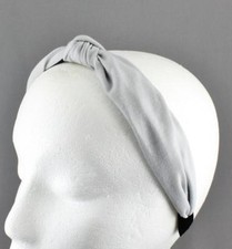 Grey knot headband jersey fabric turban knotted hair band accessory grip teeth