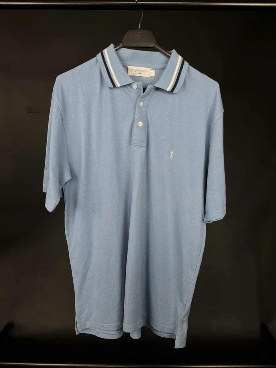 T-shirt VTG Yves Saint Laurent blue Pour Homme Cotton