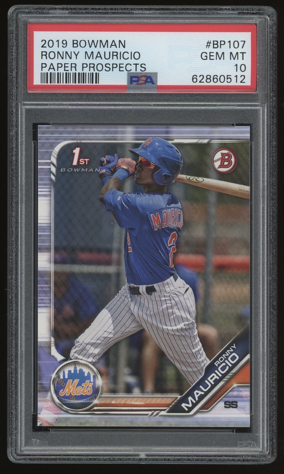 2019 Bowman #BP107 Ronny Mauricio Paper Prospects PSA 10
