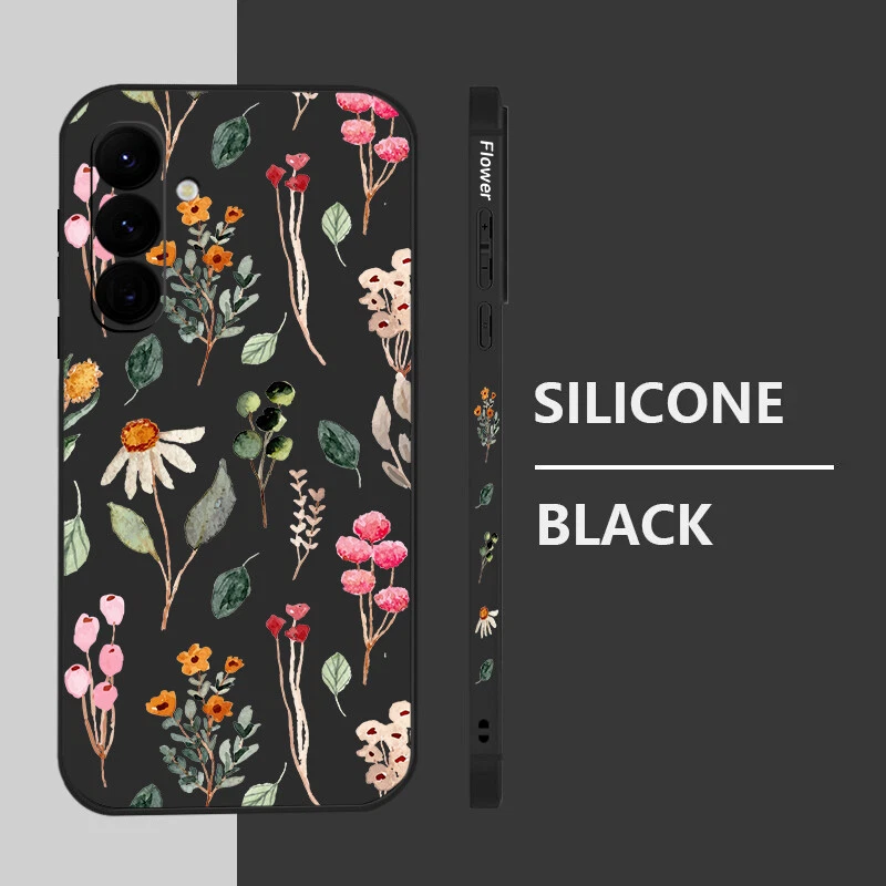 Phone Case For Samsung S25 S24 FE S23 Ultra A55 A15 Flower ShockProof Slim Cover