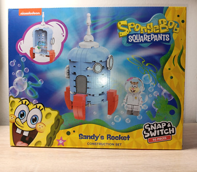 *FREE SHIP* SANDY'S ROCKET Spongebob Squarepants Snap & Switch Brick Set