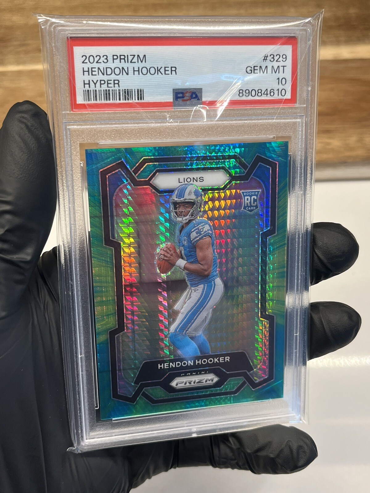 2023 Panini Prizm HENDON HOOKER #329 Hyper RC /175  PSA 10 Gem Lions Rookie