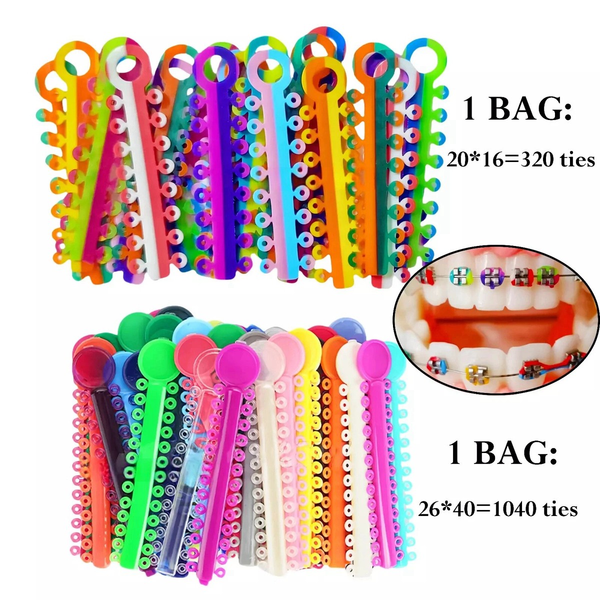 Orthodontic Ligature Ties, Multi-Color Orthodontic Elastomeric O-Rings Braces - Foto 8