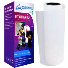 13in x 32.8ft DTF Glitter+ Film Roll, DIRECT TO TRANSFER FILM Cold Peel