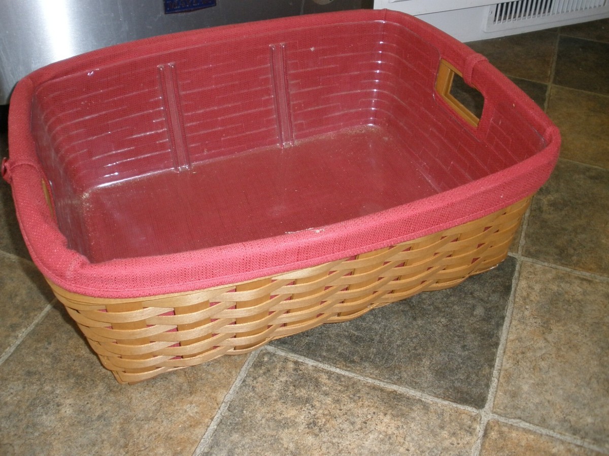 Longaberger ロングバーガー!! 蓋付き仕切りプロテクター付き! LONGABERGER LARGE STORAGE SOLUTIONS BASKET, PROTECTOR, LINER