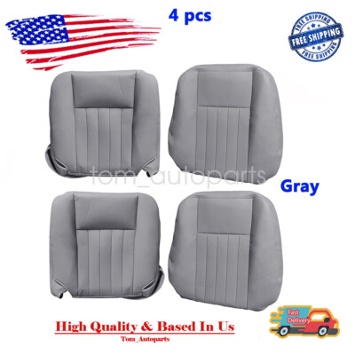 Front Both Bottom Top PERF Leather Seat Cover Gray For 03-06 Lincoln Navigator
