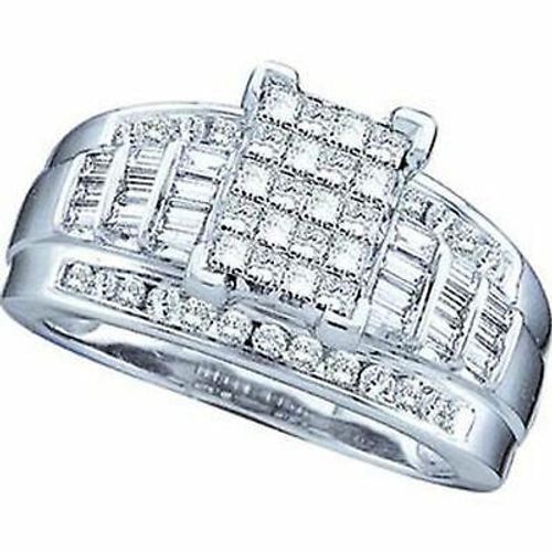 Sterling Silver 1Ct & Square Princess Engagement Ring Bridal Set - Picture 3 of 6
