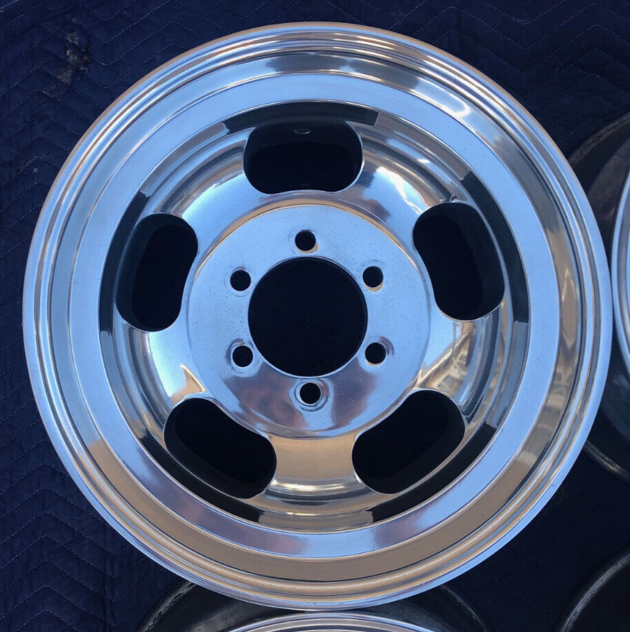 (4) 16.5 Vintage Slot Mag Polsihed Wheels 16.5x9.75 Rims Western ...