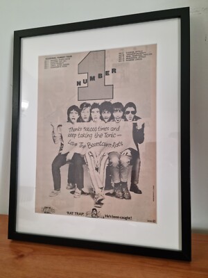 BOOMTOWN RATS Original framed promo ad poster. 1978.A3.Frame size 53cm ...