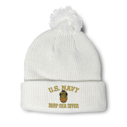 Pom Pom Beanies for Women Us Navy Deep 