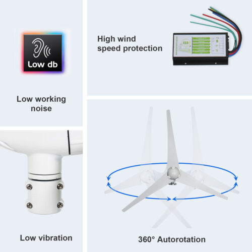 1180W Solaranlage Hybrid Kit 400W Windgenerator Solarmodule mit 2*100AH LiFePO4 - Bild 10 von 11