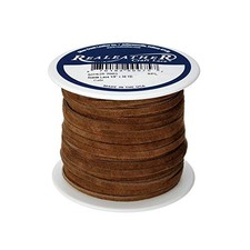 Silver Creek Realeather Suede Lace 1/8" x 25' Dark Brown Spool SOS25-2003