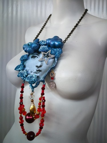 Necklace Woman Jewelry Luxury Charm Cloud Face Vintage Muse Golden Age Jewellery - Picture 8 of 24