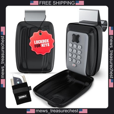 Car Key Lock Box with Window Mount Waterproof 4-Digit Combo RFID Blocker