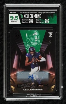 2021 Black Rookies Emerald 1/5 Kellen Mond HGA 9.5 GEM MINT Rookie Auto RC 0e3p