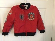 Marvel Spiderman Kids Full Zip Jacket with Pockets Size 4/5  Very Decorated