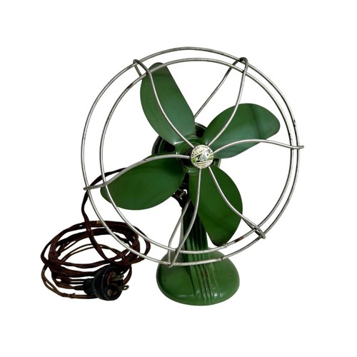 VTG Emerald Green Kwik Kool 8” Desk Fan – Kwik Way Co., USA – Art Deco Survivor