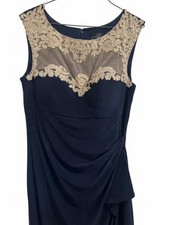 Navy Blue Formal Gown Floor Length - Alex Evenings Size 8
