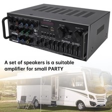 2500W Peak Stereo HiFi Power Amplifier Bluetooth5.4 FM USB EQ Mixer for Car Home