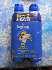 Coppertone Sport 4-In-1 Performance Sunscreen Spray SPF 30 2 Pack Exp 02/27