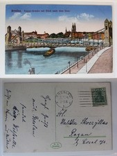 Postcard Wroclaw Lower Silesia imperial bridge overlooking the cathedral #pc092