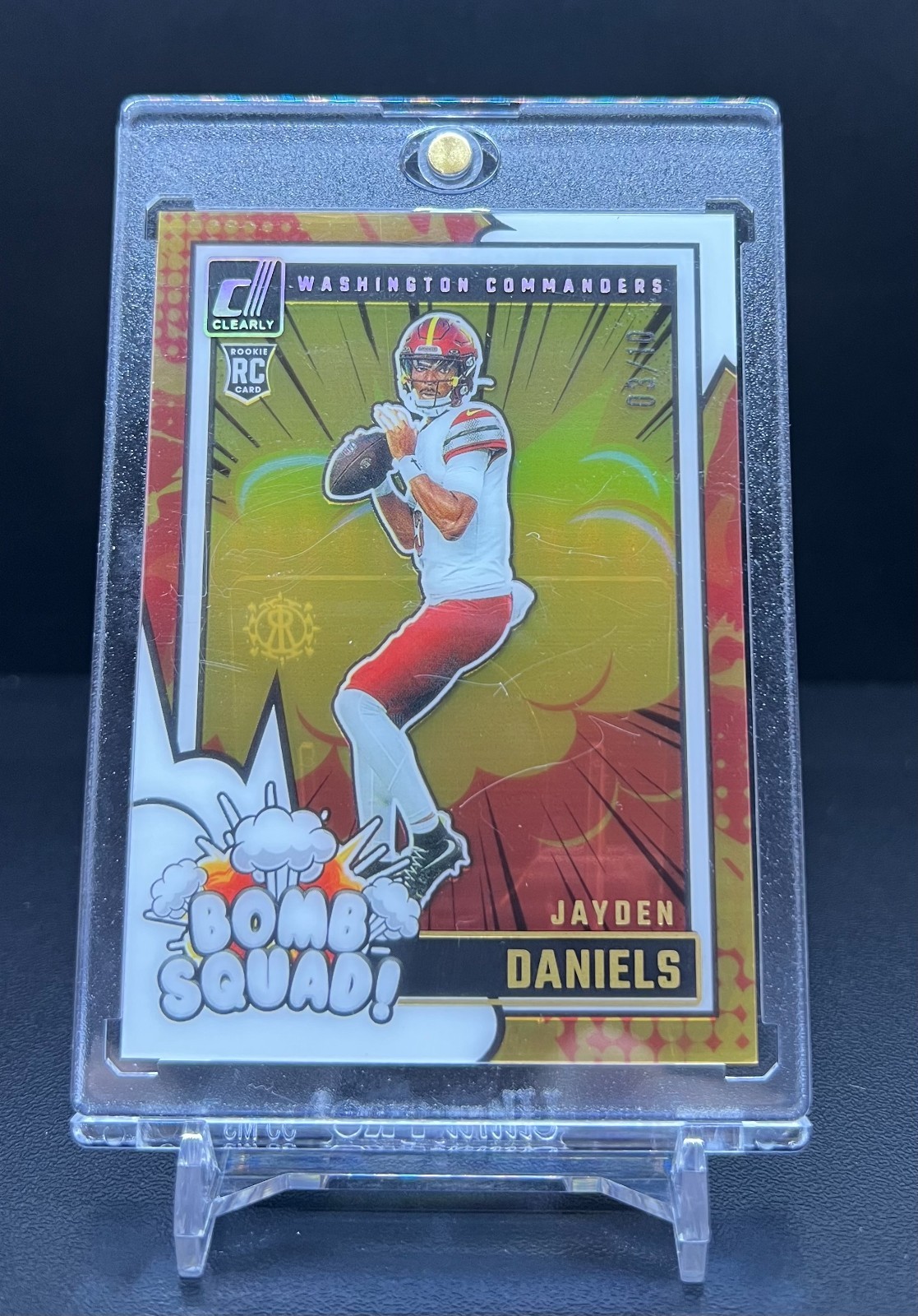 2024 Panini Clearly Donruss Gold Bomb Squad RC Jayden Daniels #3/10