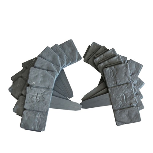 Ram©20 x Pack Dark Grey Cobbled Stone Effect Garden Lawn Edging Plant Border -