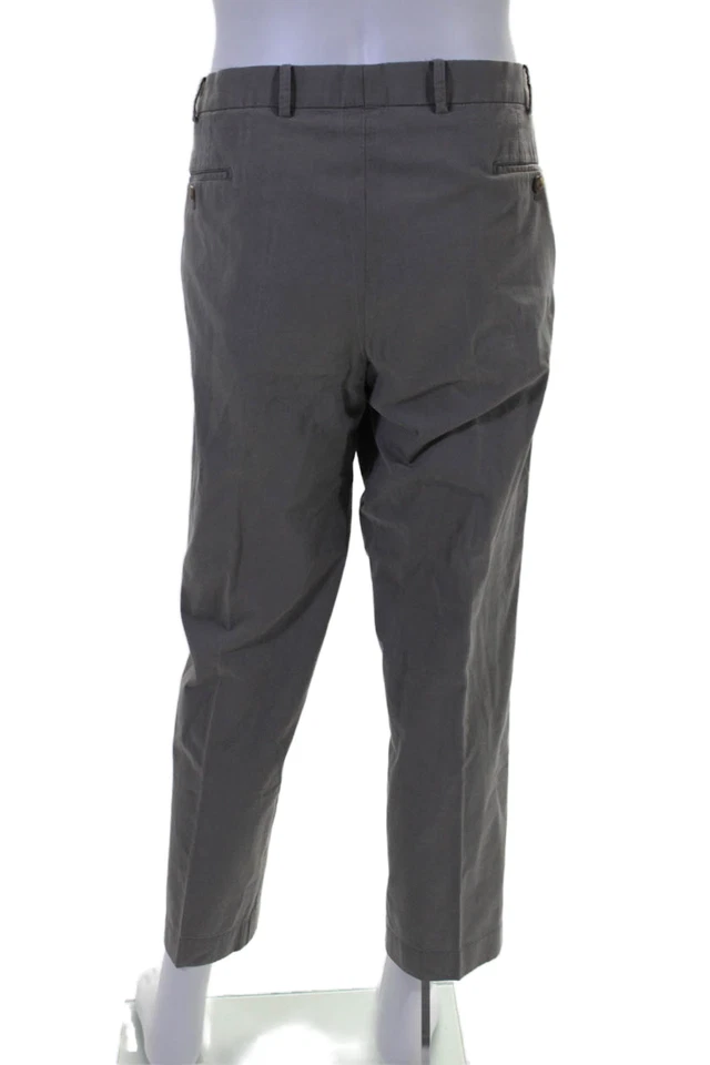 Pantalones sin cordones con cremallera y botones Hiltl para hombre gris oscuro talla US 36 Foto 3 de 4