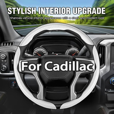 15 Carbon Fiber 3pcs Segmented Steering Wheel Cover For Cadillac White 15 Carbon Fiber 3pcs Segmented Steering Wheel Cover For Cadillac White