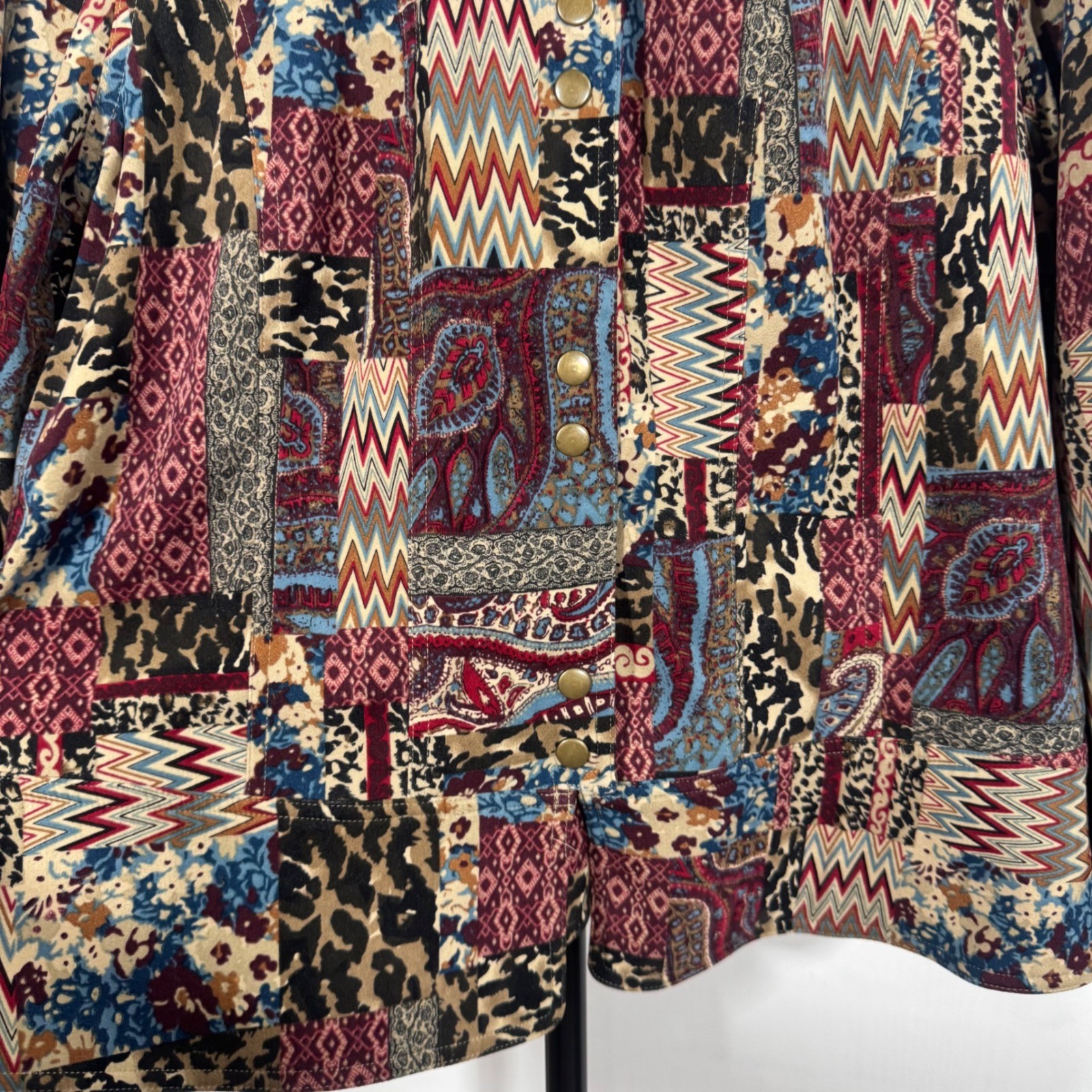 CJ Banks Patchwork Button Front Jacket Blazer Wom… - image 7