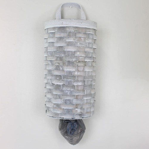 AuldHome Design Wicker Grocery Bag Holder (Gray); Regular, Gray Washed - Picture 5 of 8