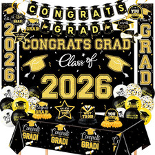 2026 Graduation Decorations Pre-Assembled Kit, Congrats Banner, Class of 2026 Ba