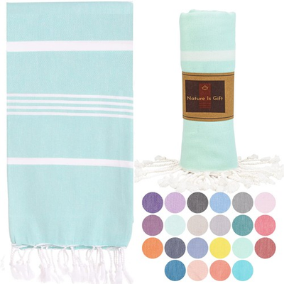 #ad Beach Towel 100% Cotton Turkish Beach Towel Adult 38x70 Inch Pre washed Absor... $25.52