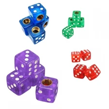 4x Dice-Shape Valve Stem Cap Tire Air Cover Universal Car/Truck/Bike/Motorcycle