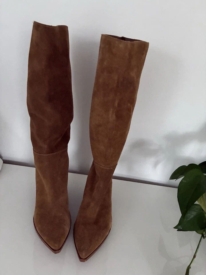 Marc Fisher Leather or Suede Tall Shaft Boot Challi Size 10 - Image 2 of 4