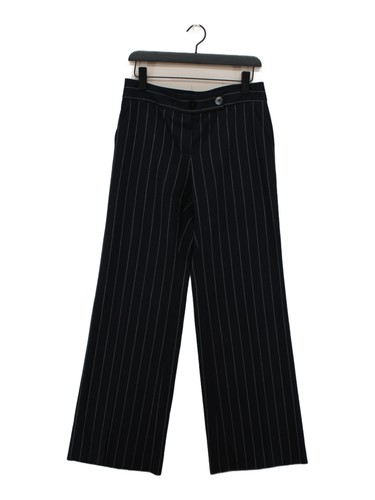 Emporio Armani, Emporio Armani Women's Trousers W 32 in Blue Striped 100% Other Wide-Leg Chino