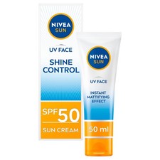 NIVEA Sun UV Face Shine Control SPF 50 Cream (50ml), Sun Cream Protects Again...