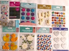 LOT OF 10 PACKS BY JOLEE'S FLOWERS, DUCKS,BALLS,HEARTS,RINGS 119 PIECES