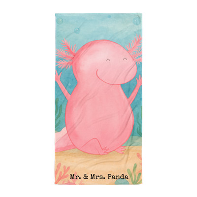 Handtuch Axolotl Hurra Design - Geschenk Strandtuch Reisehandtuch Lurch Spaß
