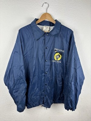 Rare Vintage Nervous Records New York Coach Jacket Windbreaker XL 90s 1990s