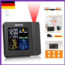 SMARTRO SC91 Projektionswecker mit Wetterstation Temperatur Luftfeuchtigkeit