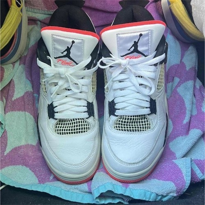 #ad Jordan Air Jordan 4 Pale Citron Bright Crimson White Black Red 308497 116 Men $130.00