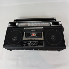 Supersonic SC-3201BT AM/FM Boombox Cassette Recorder Player USB SD Black