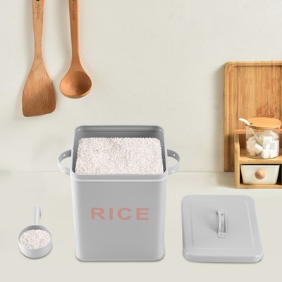 Metal Food Storage Container 6L for Rice Flour Sugar Pet Food Cereal Container