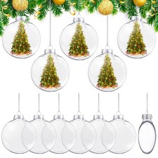 12 Pcs 4 Inch Christmas Ball Ornaments Plastic Fillable Ornament Balls Clear ...