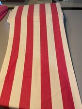 Bezugsstoff Liegestuhl Campingstuhl gesäumt 40,5 cm breit weiß rot Meterware DDR